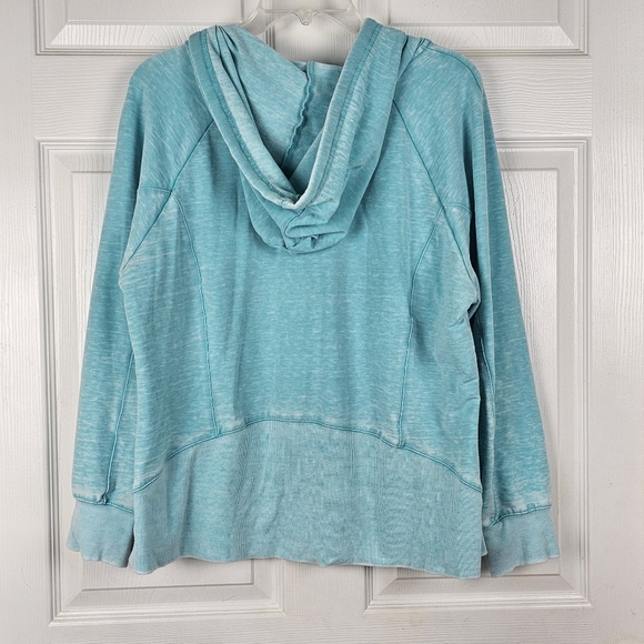 Green‎ Tea Mineral Wash Hoodie Jacket  Teal Green XXL Zip Up Pockets Layer - Picture 5 of 7